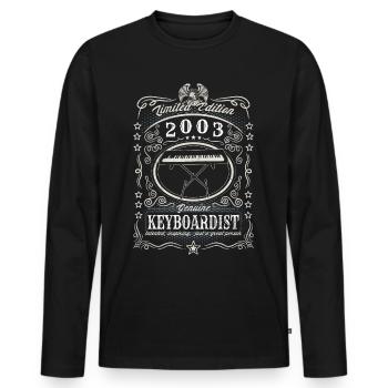 Vintage 2003 Keyboardist Birthday Gift Hobby - Men's Premium Organic Long Sleeve Shirt - black - Front - Nico (187cm)
