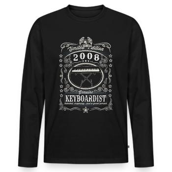 Vintage 2008 Keyboardist Birthday Gift Hobby - Men's Premium Organic Long Sleeve Shirt - black - Front - Nico (187cm)