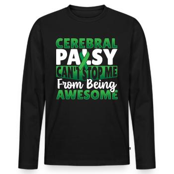 Zerebrale Lähmung Palsy Warrior CP - Männer Premium Bio Langarmshirt - Schwarz - Vorne - Nico (187cm)