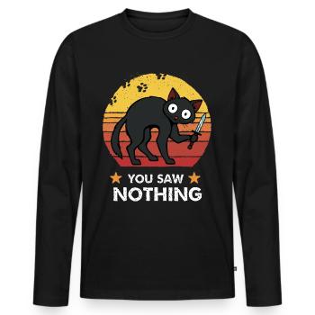 You Saw Nothing - Men's Premium Organic Long Sleeve Shirt - black - Front - Nico (187cm)