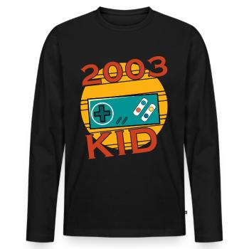 20. Geburtstag, Mann Frau 20 Jahre 2003 - Männer Premium Bio Langarmshirt - Schwarz - Vorne - Nico (187cm)
