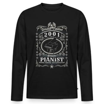 Vintage 2001 Pianist Geburtstag Geschenk Hobby - Männer Premium Bio Langarmshirt - Schwarz - Vorne - Nico (187cm)