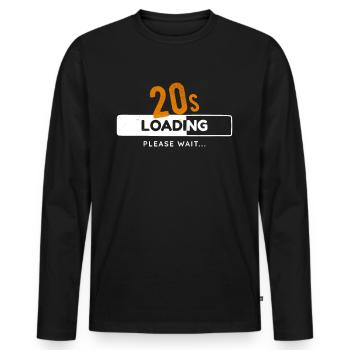 20th Birthday Twenty Years 20s Loading Bar Gaming - Men's Premium Organic Long Sleeve Shirt - black - Front - Nico (187cm)
