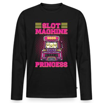 Machine à sous Machines à sous Machine à sous Machine à sous - T-shirt manches longues Premium bio Homme - noir - Devant - Nico (187cm)