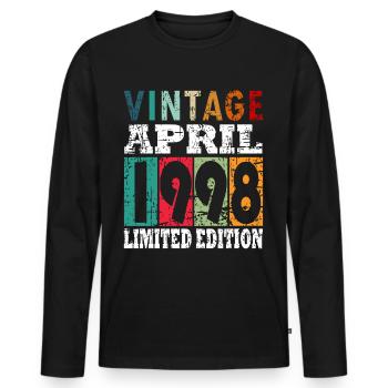 Legendary since April 1998 - Men's Premium Organic Long Sleeve Shirt - black - Front - Nico (187cm)