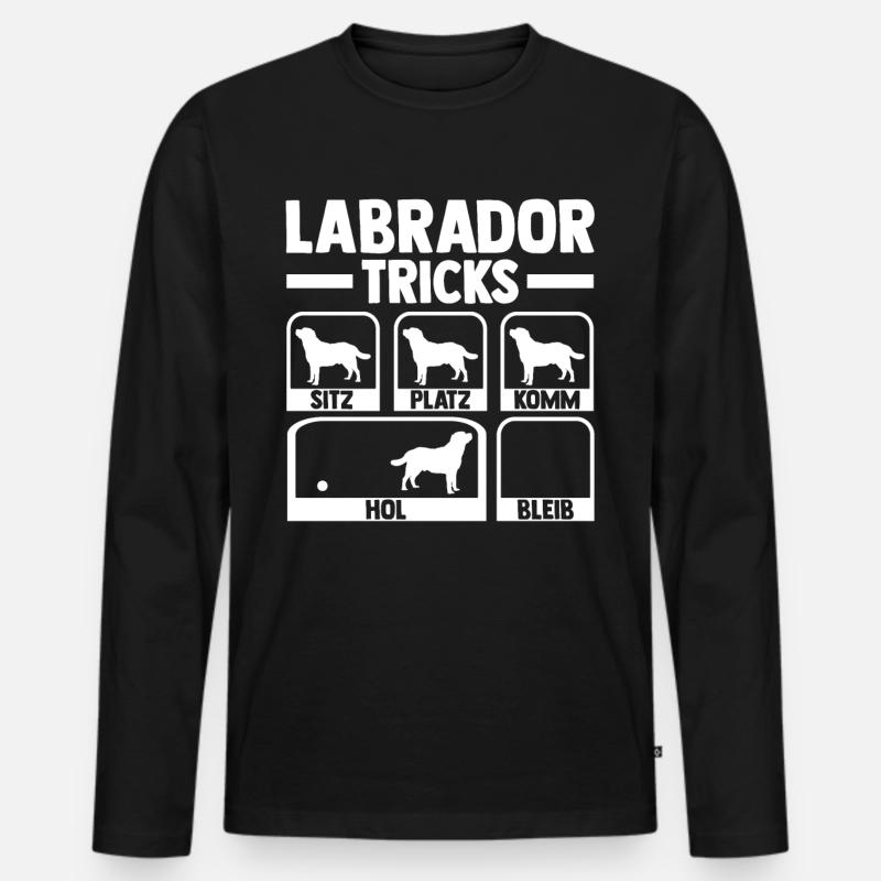 Hund Labrador - Männer Premium Bio Langarmshirt - Schwarz