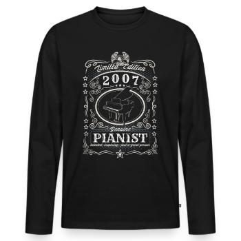 Vintage 2007 Pianist Geburtstag Geschenk Hobby - Männer Premium Bio Langarmshirt - Schwarz - Vorne - Nico (187cm)