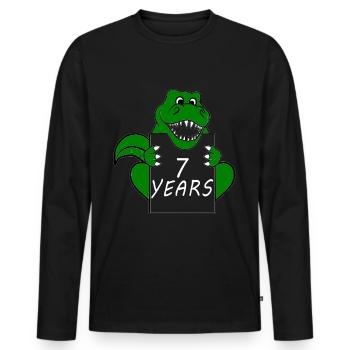 7 Years Retro 7 Vintage - Men's Premium Organic Long Sleeve Shirt - black - Front - Nico (187cm)