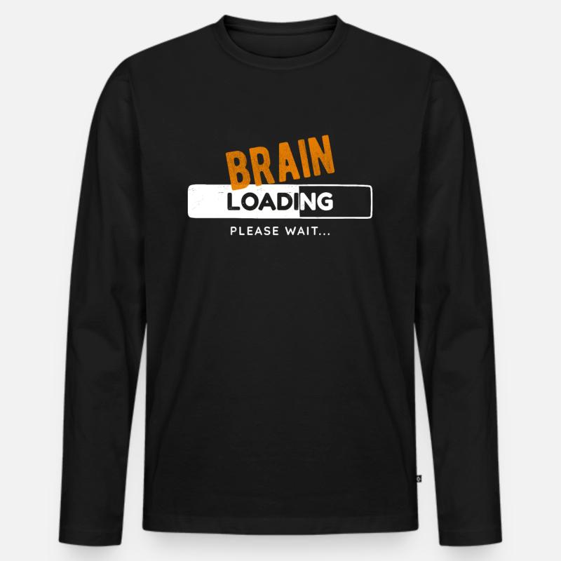 Brain Loading Ladebalken Gaming Zocker - Männer Premium Bio Langarmshirt - Schwarz