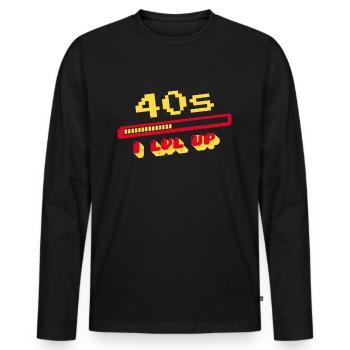 40e anniversaire 40s quarante ans de chargement de bar gaming - T-shirt manches longues Premium bio Homme - noir - Devant - Nico (187cm)