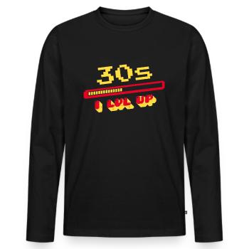 30e anniversaire 30s trente ans de chargement de bar gaming - T-shirt manches longues Premium bio Homme - noir - Devant - Nico (187cm)