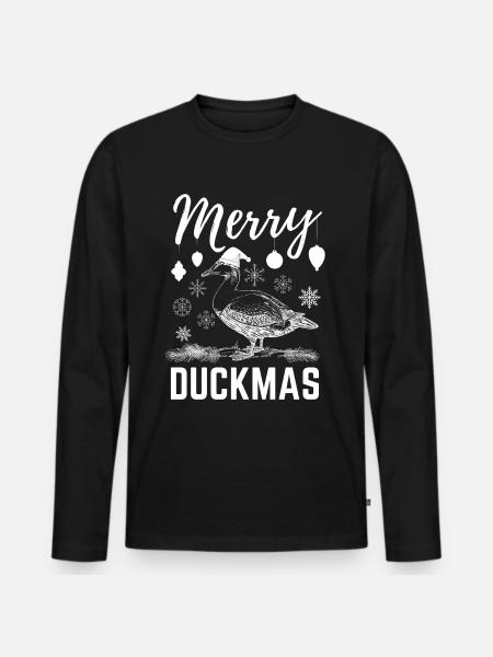 Merry Duckma's Christmas - Men's Premium Organic Long Sleeve Shirt - black
