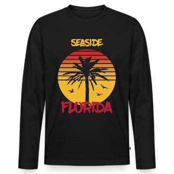 Florida Seaside Palm Ocean Surfing - Men's Premium Organic Long Sleeve Shirt - black - Front - Nico (187cm)