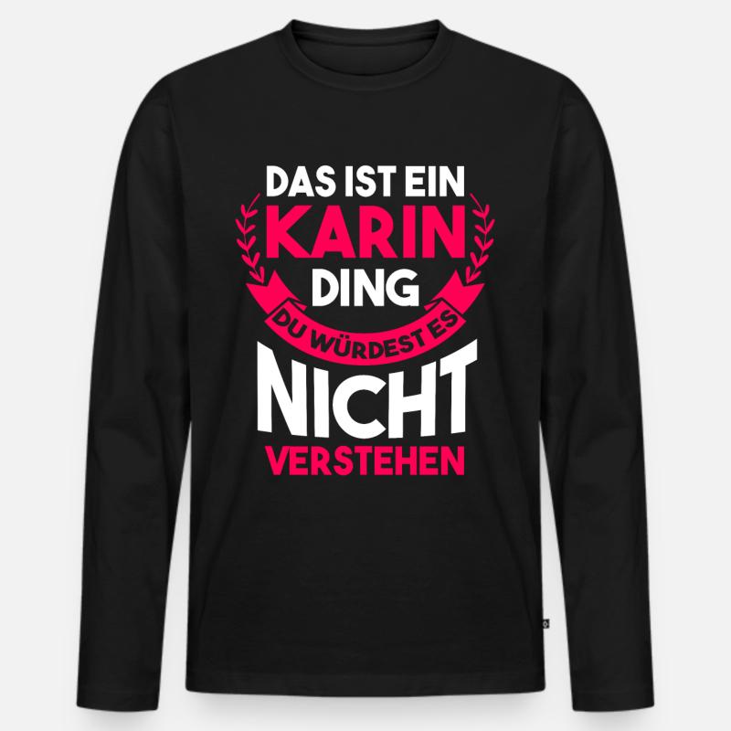 Karin - Männer Premium Bio Langarmshirt - Schwarz