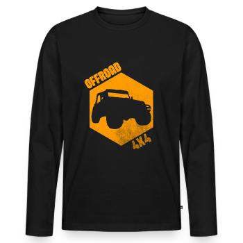 Offroad-fahrzeuge - Abenteuer 4x4 - Männer Premium Bio Langarmshirt - Schwarz - Vorne - Nico (187cm)