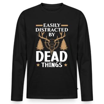 Leicht ablenkbar durch tote Dinge Taxidermie - Männer Premium Bio Langarmshirt - Schwarz - Vorne - Nico (187cm)