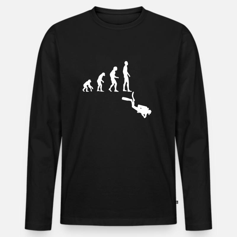 Evolution Plongée - T-shirt manches longues Premium bio Homme - noir