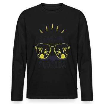 Palm Sunglasses Florida Seaside Beach Ocean - Men's Premium Organic Long Sleeve Shirt - black - Front - Nico (187cm)