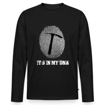 La construction de routes est dans mon ADN - T-shirt manches longues Premium bio Homme - noir - Devant - Nico (187cm)