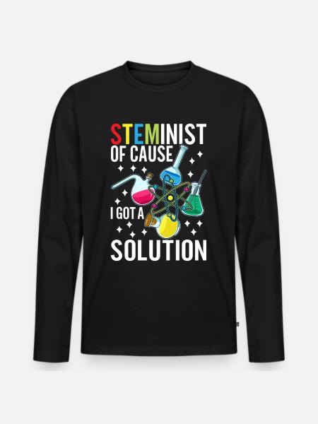 Steminist Women In Science - Männer Premium Bio Langarmshirt - Schwarz
