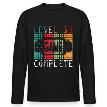 Geburtstag 13. Level Geboren 2007 Gamer Geschenk - Männer Premium Bio Langarmshirt - Schwarz - Vorne - Nico (187cm)