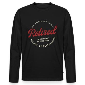 La légende a officiellement retiré son don de pension - T-shirt manches longues Premium bio Homme - noir - Devant - Nico (187cm)