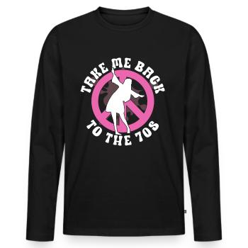 Hippie Peace Sign Peace Flowers Flower Child - T-shirt manches longues Premium bio Homme - noir - Devant - Nico (187cm)