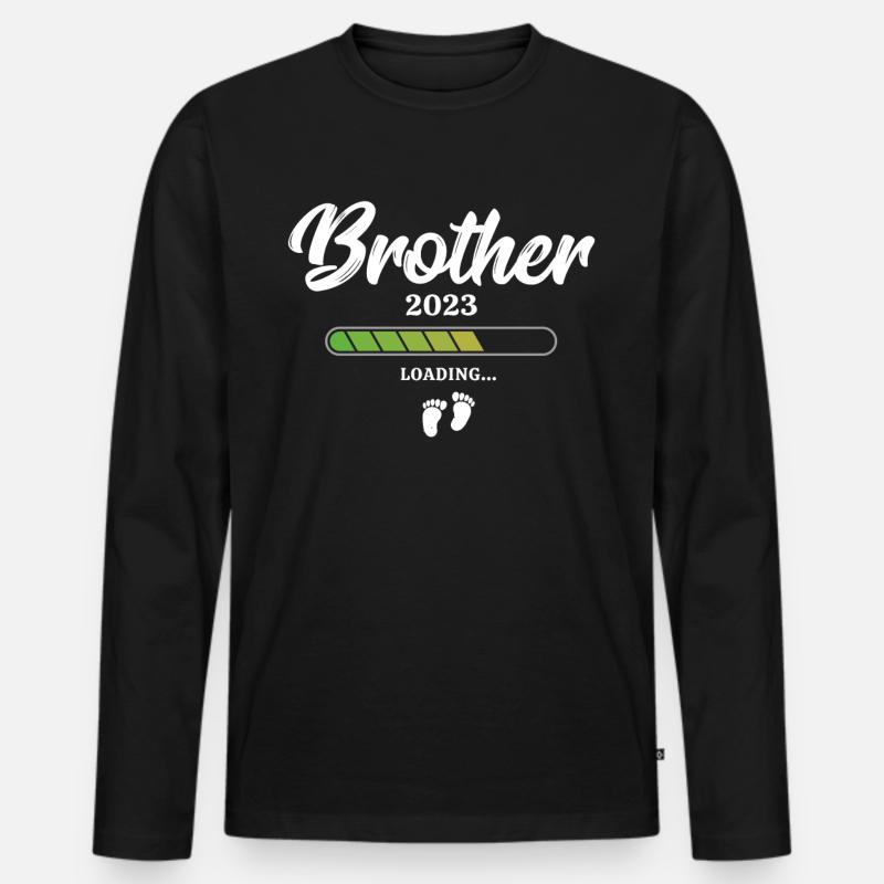Brother Loading 2023 - Männer Premium Bio Langarmshirt - Schwarz