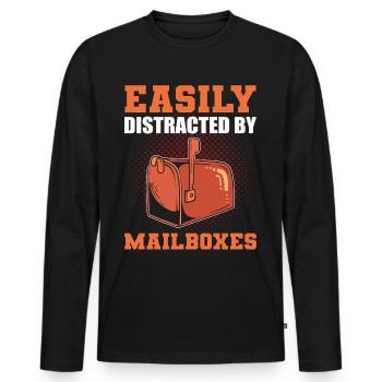 Travailleur des postes Travailleur des postes Lettre du facteur - T-shirt manches longues Premium bio Homme - noir - Devant - Nico (187cm)