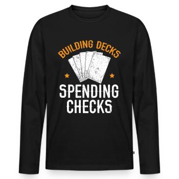 Construire des decks Chèques de dépenses Jeu de cartes à collectionner - T-shirt manches longues Premium bio Homme - noir - Devant - Nico (187cm)