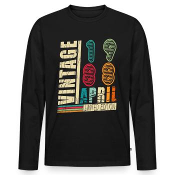 35th birthday - legends were born in April 1988 - Men's Premium Organic Long Sleeve Shirt - black - Front - Nico (187cm)