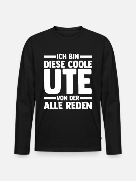 Ute - Männer Premium Bio Langarmshirt - Schwarz