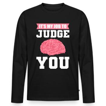 Psychologe Schulpsychologe Psychologie Psyche - Männer Premium Bio Langarmshirt - Schwarz - Vorne - Nico (187cm)