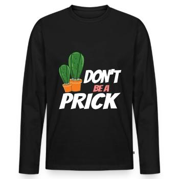 Vintage Cactus Retro Cactus - Men's Premium Organic Long Sleeve Shirt - black - Front - Nico (187cm)