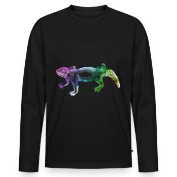 Leguan Reptil Echse - Männer Premium Bio Langarmshirt - Schwarz - Vorne - Nico (187cm)