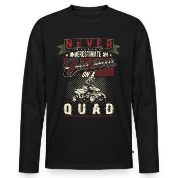 Never underestimate old man quad quad rider - Men's Premium Organic Long Sleeve Shirt - black - Front - Nico (187cm)