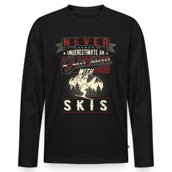 Unterschätze niemals alten Mann Skifahrer Ski - Männer Premium Bio Langarmshirt - Schwarz - Vorne - Nico (187cm)