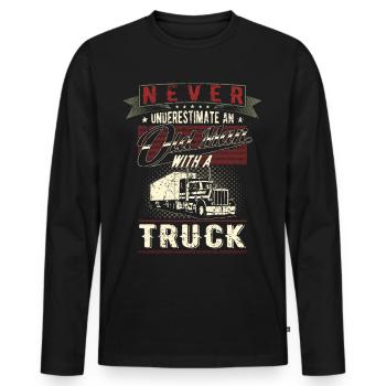 Never underestimate old man truck trucks - Men's Premium Organic Long Sleeve Shirt - black - Front - Nico (187cm)
