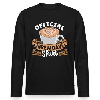 Official Brew Day Shirt Barista Coffeemaker - Men's Premium Organic Long Sleeve Shirt - black - Front - Nico (187cm)