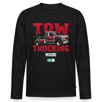 Tow Trucking Mode On Tow Trucker Tow Truck - Men's Premium Organic Long Sleeve Shirt - black - Front - Nico (187cm)