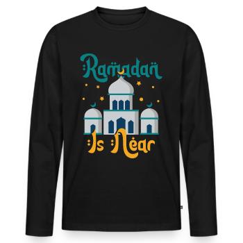 Ramadan Ramadan Moubarak Ramazan islamique - T-shirt manches longues Premium bio Homme - noir - Devant - Nico (187cm)
