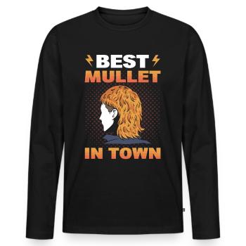 Meilleur mulet en ville Mullet Pride - T-shirt manches longues Premium bio Homme - noir - Devant - Nico (187cm)