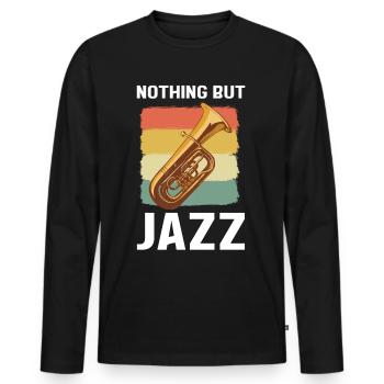 Rien que du jazz jazz musique jazz jazz auditeur - T-shirt manches longues Premium bio Homme - noir - Devant - Nico (187cm)