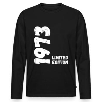 1973 Limited edition Geburtstag - Männer Premium Bio Langarmshirt - Schwarz - Vorne - Nico (187cm)