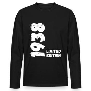 1938 Édition limitée Anniversaire - T-shirt manches longues Premium bio Homme - noir - Devant - Nico (187cm)