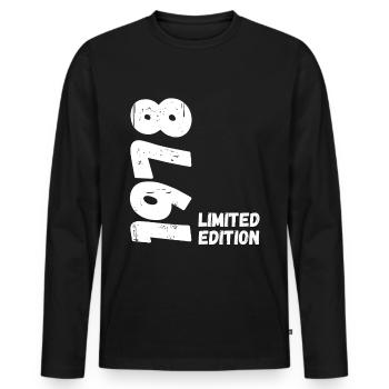 1978 Limited edition Birthday - Men's Premium Organic Long Sleeve Shirt - black - Front - Nico (187cm)