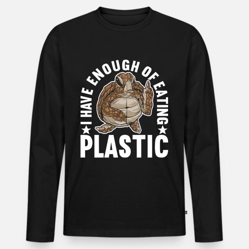 Angry Turtle - Männer Premium Bio Langarmshirt - Schwarz
