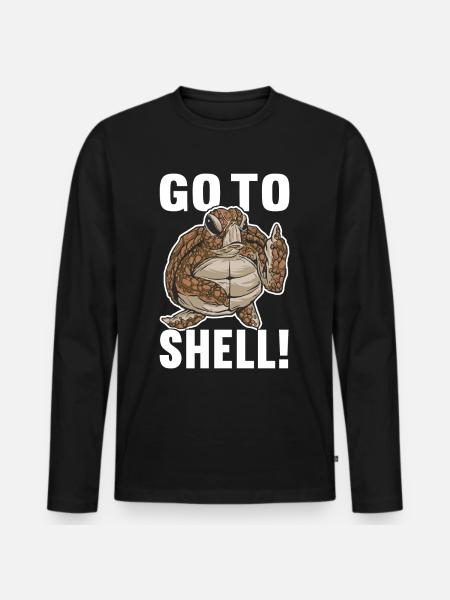 Angry Turtle - Männer Premium Bio Langarmshirt - Schwarz