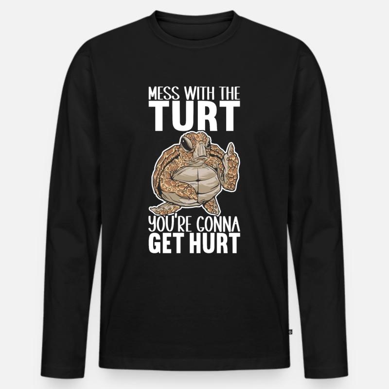 Angry Turtle - Männer Premium Bio Langarmshirt - Schwarz