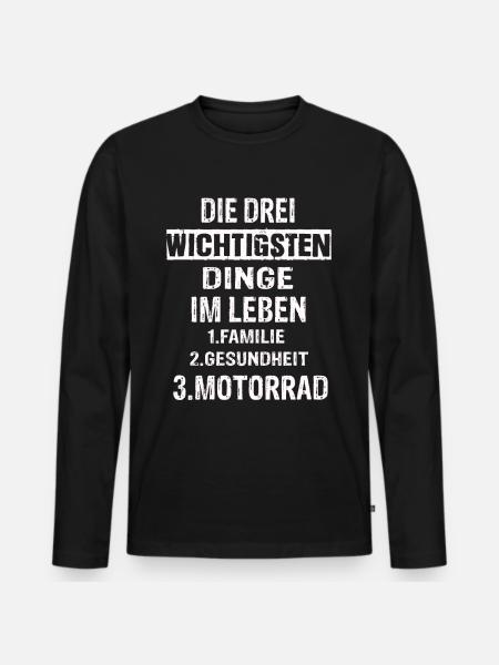Motorrad - Männer Premium Bio Langarmshirt - Schwarz